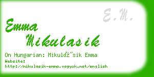 emma mikulasik business card